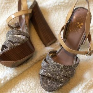 Vince Camuto platform wood heel